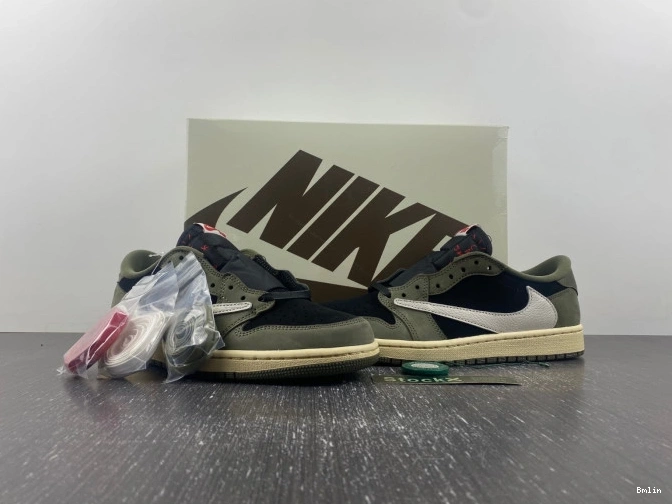 Bmlin 1 TRAVIS OG SP LOW JORDAN AIR SCOTT 'BLACK X OLIVE' DM7866-002 0716